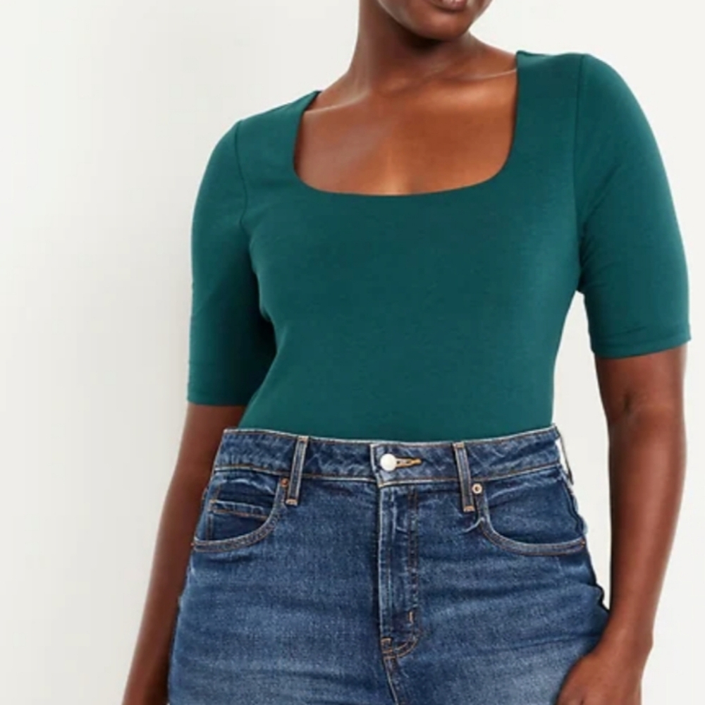 Old Navy Teal Top with Square Neckline